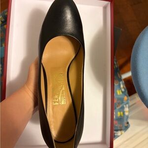 Salvatore Ferragamo Black Leather Heels